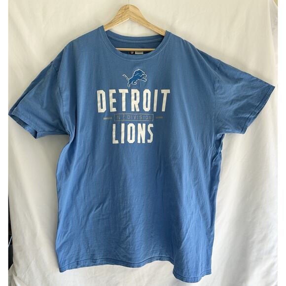NFL Team Apparel Men's 3x Detroit Lions T-shirt Tee Blue Short Sleeve - Picture 1 of 4